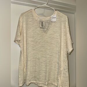 We The Free Beige Short Sleeve Tee